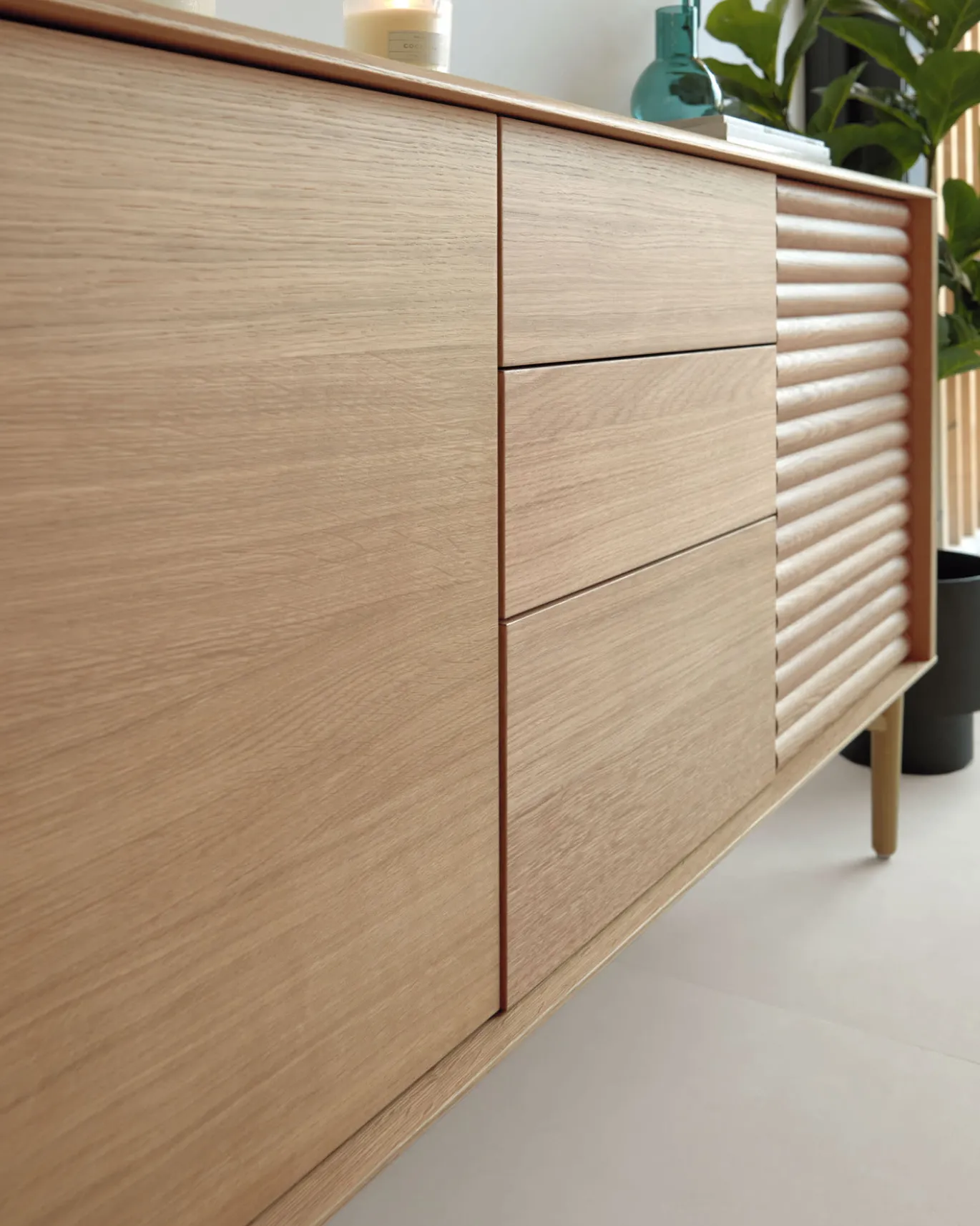 Kave Home Dressoir Lenon 3-deurs Eikenhout 200cm