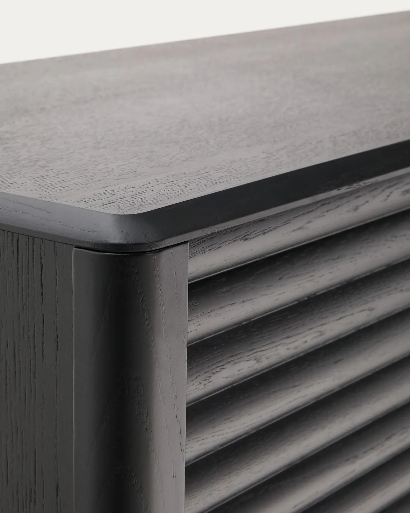 Kave Home Dressoir Lenon Massief Hout en Zwart Eikenfineer 200x86cm