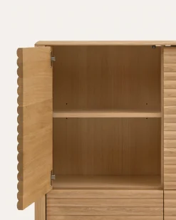 Kave Home Dressoir Lenon Massief Hout Naturel Eikenfineer 105x144cm