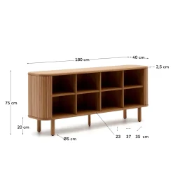Kave Home Dressoir Mailen 2 Deuren Essenfineer Naturel 180x75cm