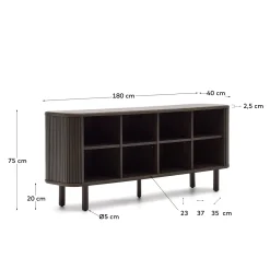 Kave Home Dressoir Mailen 2 Deuren Essenfineer Walnoot 180x75cm
