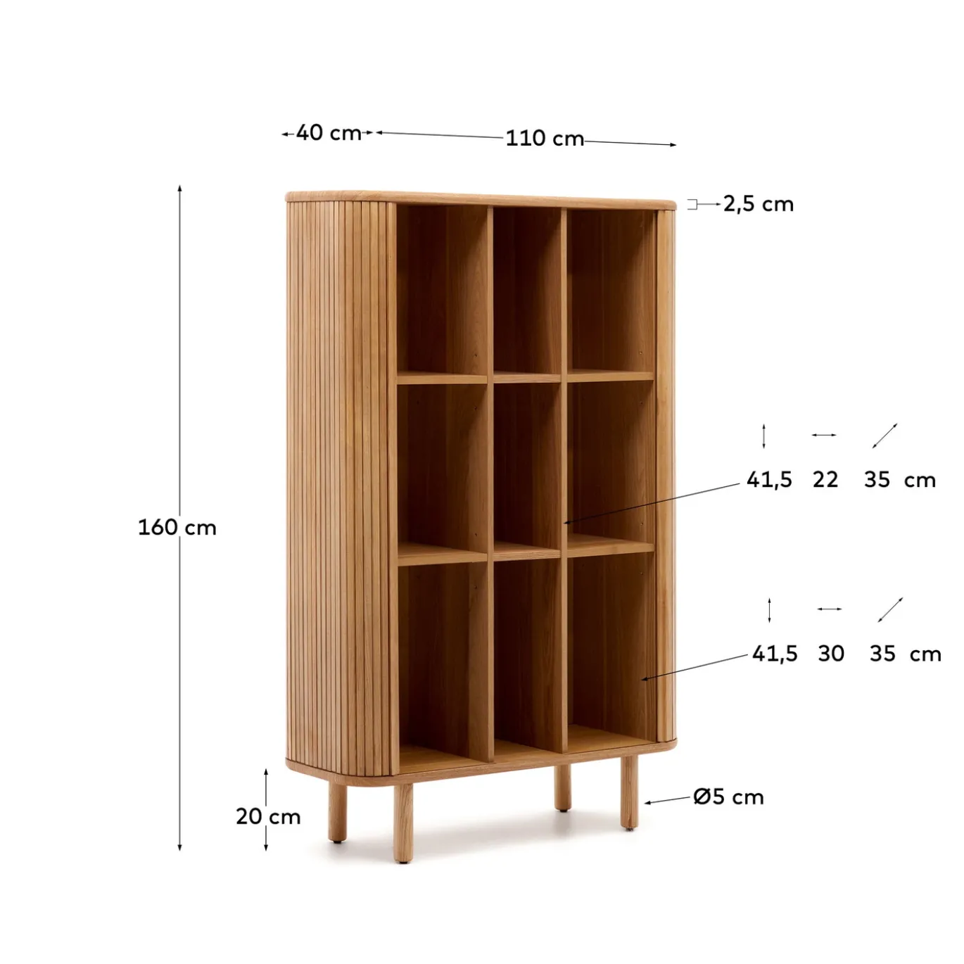 Kave Home Dressoir Mailen Hoog Essenfineer Naturel 110x160cm