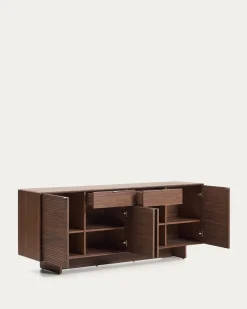 Kave Home Dressoir Norlen 4 Deuren en 2 Laden Walnootfineer 194,5x78cm