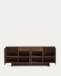 Kave Home Dressoir Norlen 4 Deuren en 2 Laden Walnootfineer 194,5x78cm