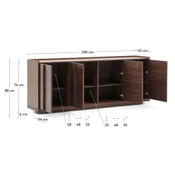 Kave Home Dressoir Onix Walnoot 200cm