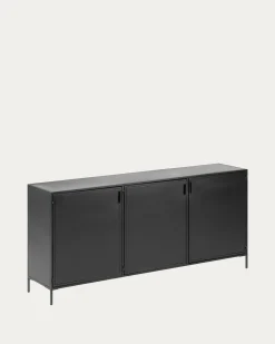 Kave Home Dressoir Shantay Metaal Zwart 3 Deuren 160x72cm