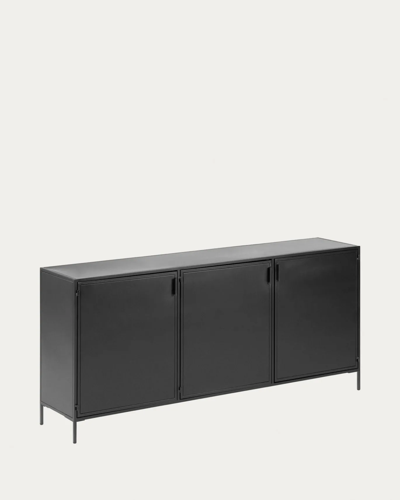 Kave Home Dressoir Shantay Metaal Zwart 3 Deuren 160x72cm