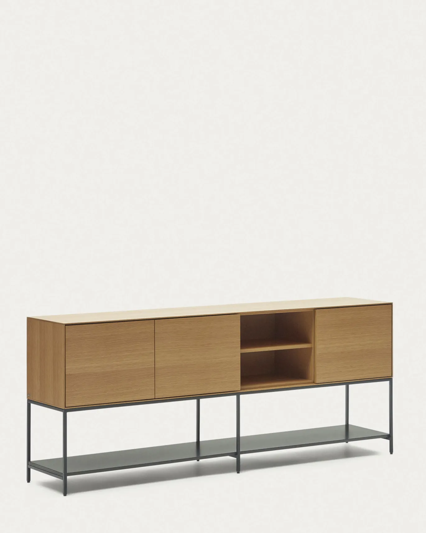 Kave Home Dressoir Vedrana 3-deurs Naturel Eikenfineer 195x80cm