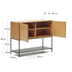 Kave Home Dressoir Vedrana 2-deurs Eikenfineer 97,5x80cm