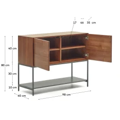 Kave Home Dressoir Vedrana 2-deurs Walnootfineer 97,5x80cm
