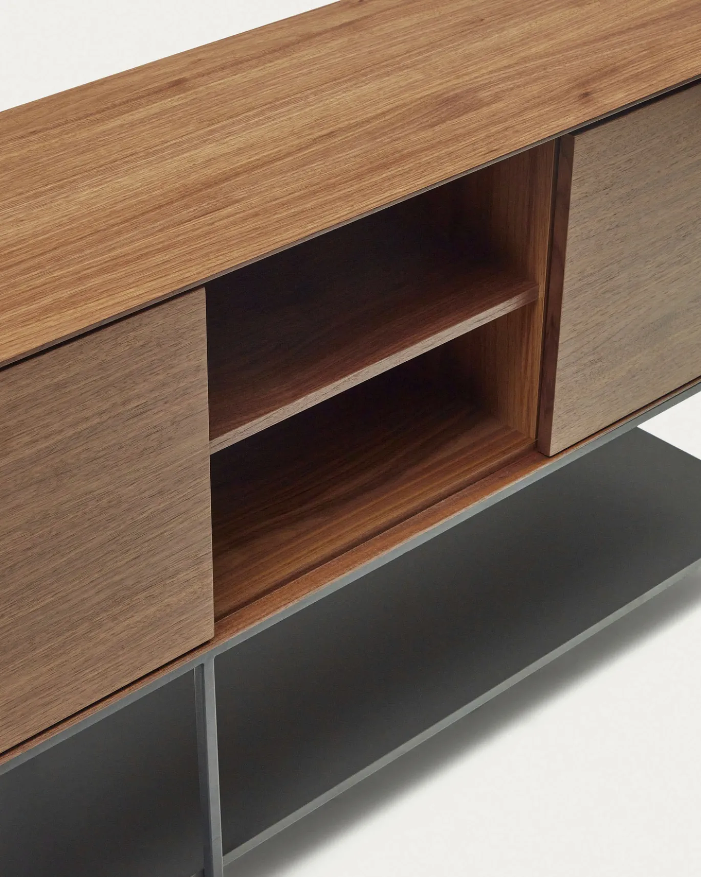 Kave Home Dressoir Vedrana 3-deurs Bruin Walnootfineer 195x80cm