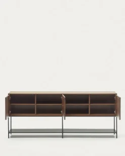 Kave Home Dressoir Vedrana 3-deurs Bruin Walnootfineer 195x80cm