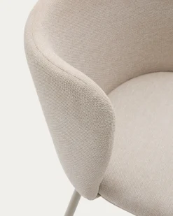Kave Home Eetkamerstoel Ciselia Beige Chenille