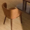 Kave Home Eetkamerstoel Ciselia Chenille Terracotta/Walnoot