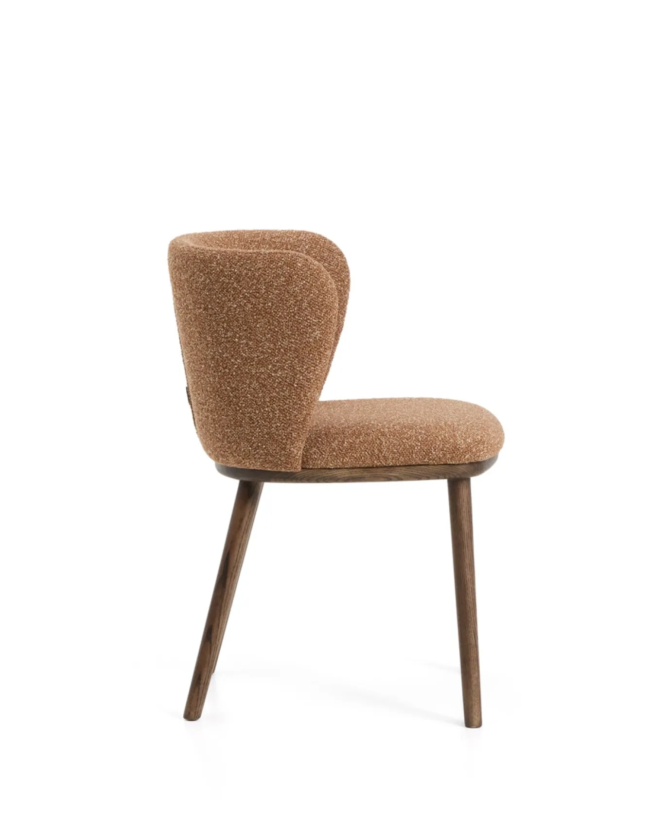 Kave Home Eetkamerstoel Ciselia Chenille Terracotta/Walnoot