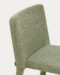 Kave Home Eetkamerstoel Loria Stapelbaar Groen Chenille
