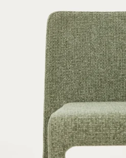 Kave Home Eetkamerstoel Loria Stapelbaar Groen Chenille