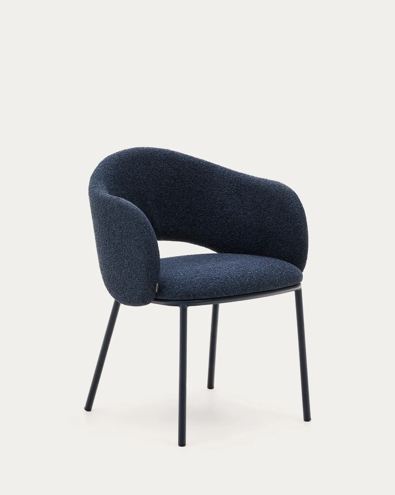 Kave Home Eetkamerstoel Maina Blauw Chenille