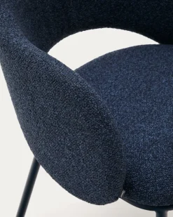 Kave Home Eetkamerstoel Maina Blauw Chenille