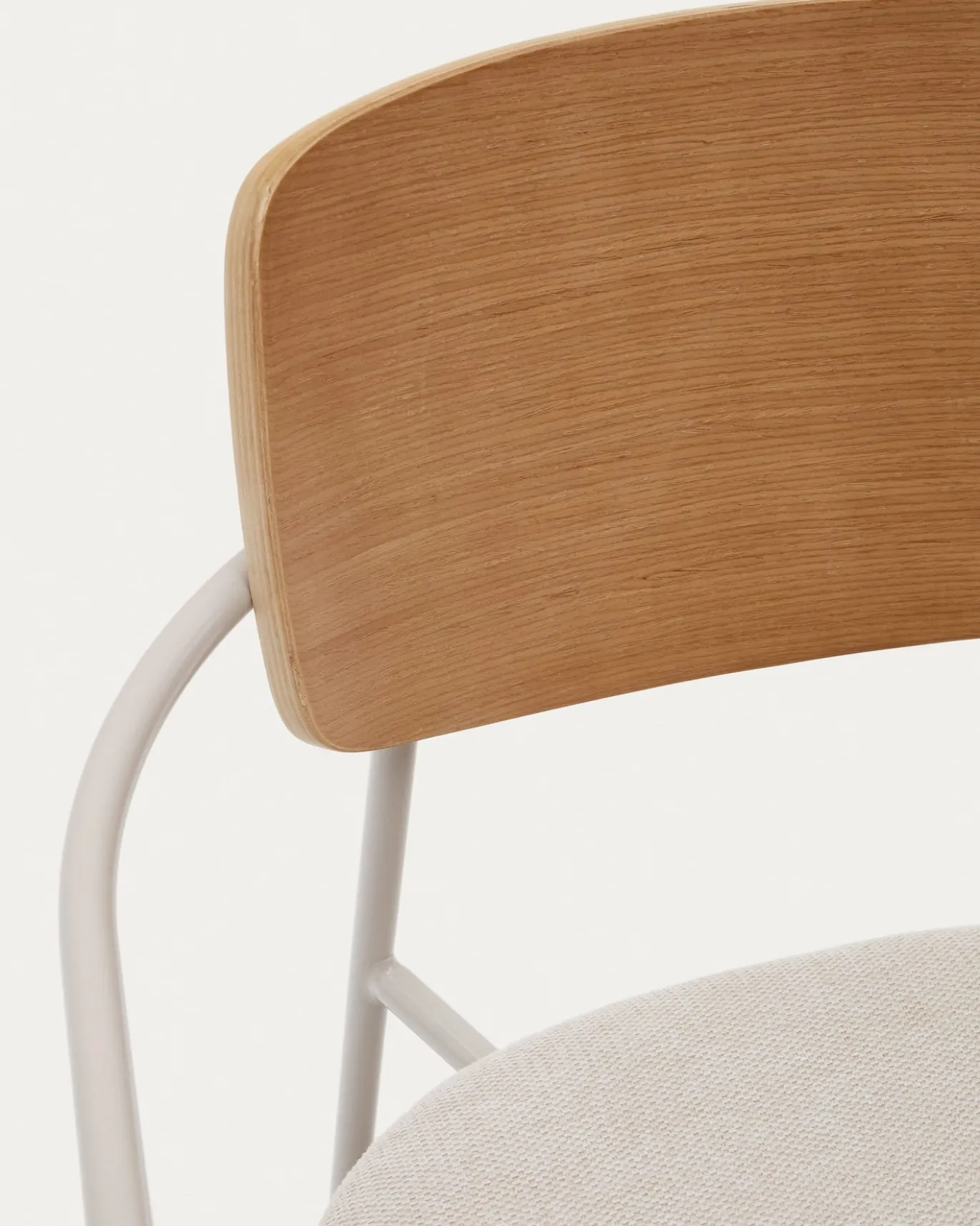 Kave Home Eetkamerstoel Maureen Eikenfineer Naturel en Beige
