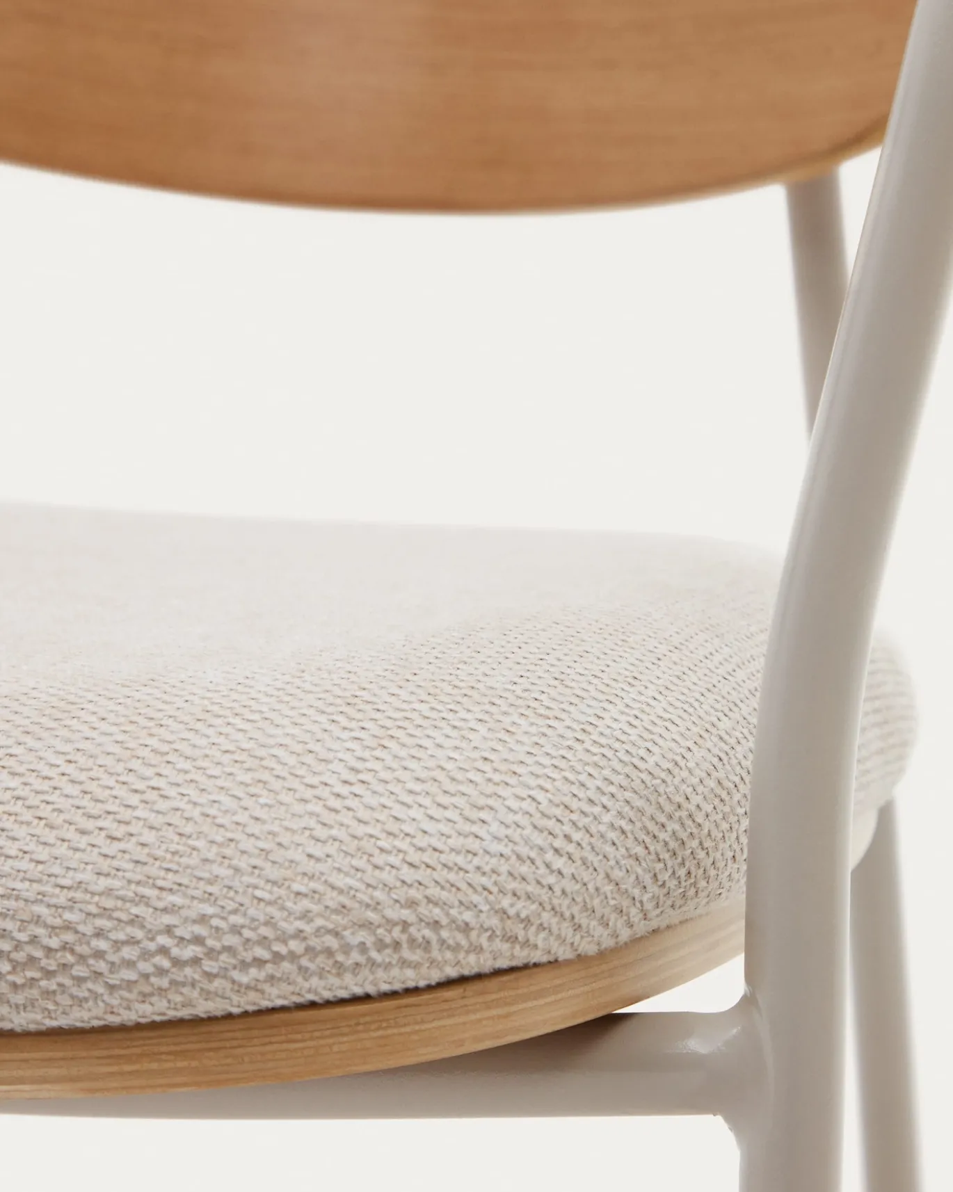 Kave Home Eetkamerstoel Maureen Eikenfineer Naturel en Beige