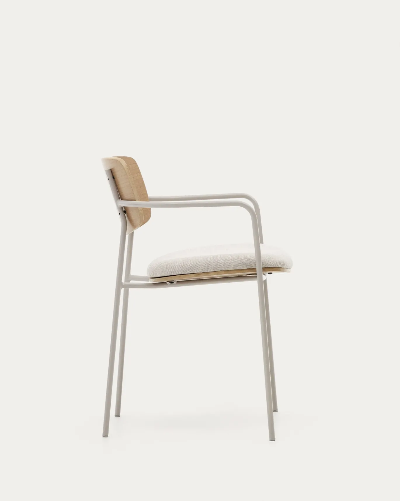 Kave Home Eetkamerstoel Maureen Eikenfineer Naturel en Beige