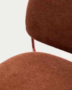 Kave Home Eetkamerstoel Meli Chenille Terra Stapelbaar