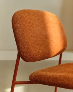 Kave Home Eetkamerstoel Meli Chenille Terra Stapelbaar