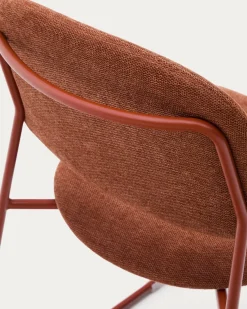 Kave Home Eetkamerstoel Meli Chenille Terra Stapelbaar