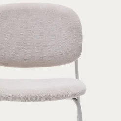Kave Home Eetkamerstoel Meli Chenille Beige Stapelbaar