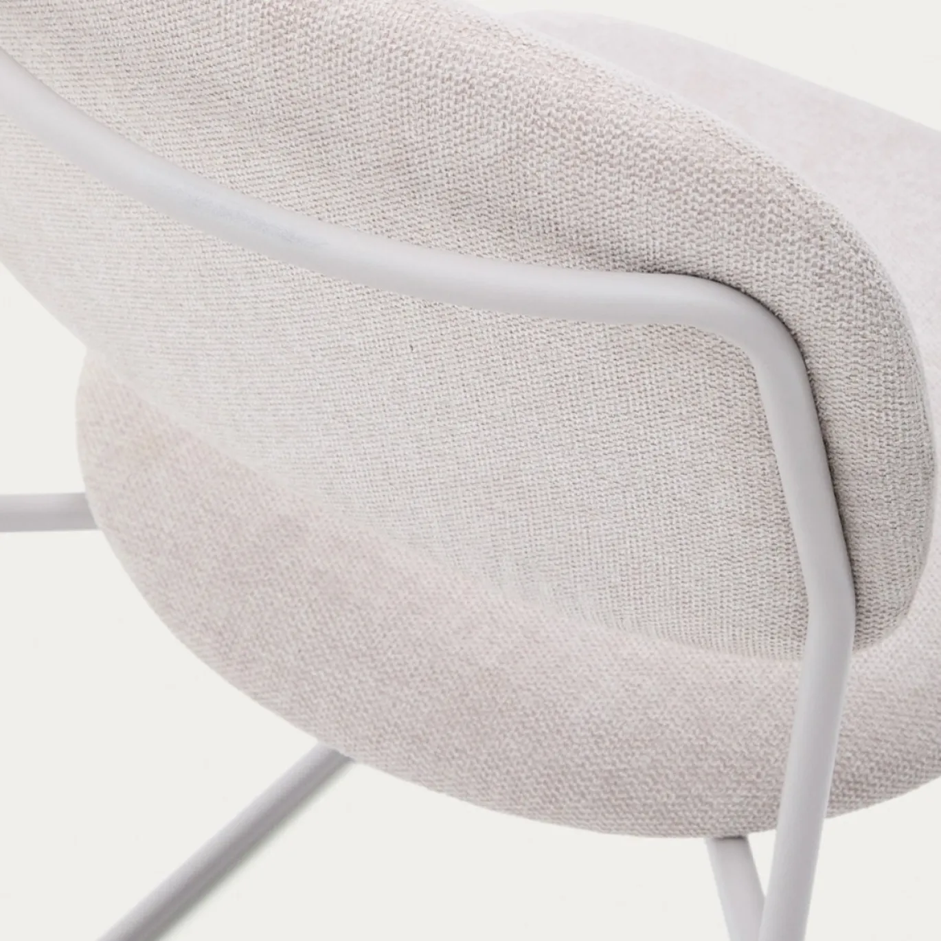Kave Home Eetkamerstoel Meli Chenille Beige Stapelbaar