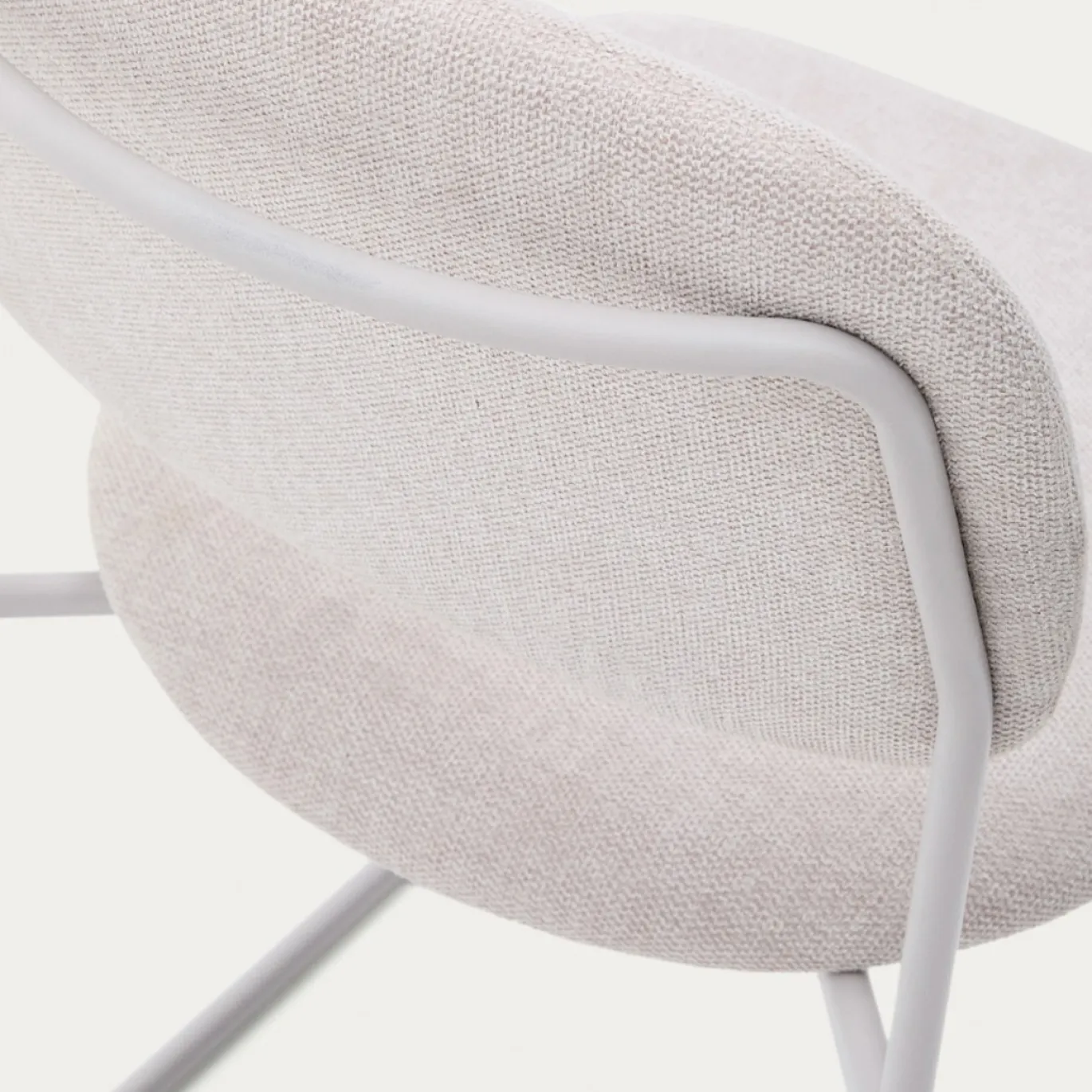 Kave Home Eetkamerstoel Meli Chenille Beige Stapelbaar