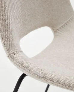 Kave Home Eetkamerstoel Zahara Beige/Zwart