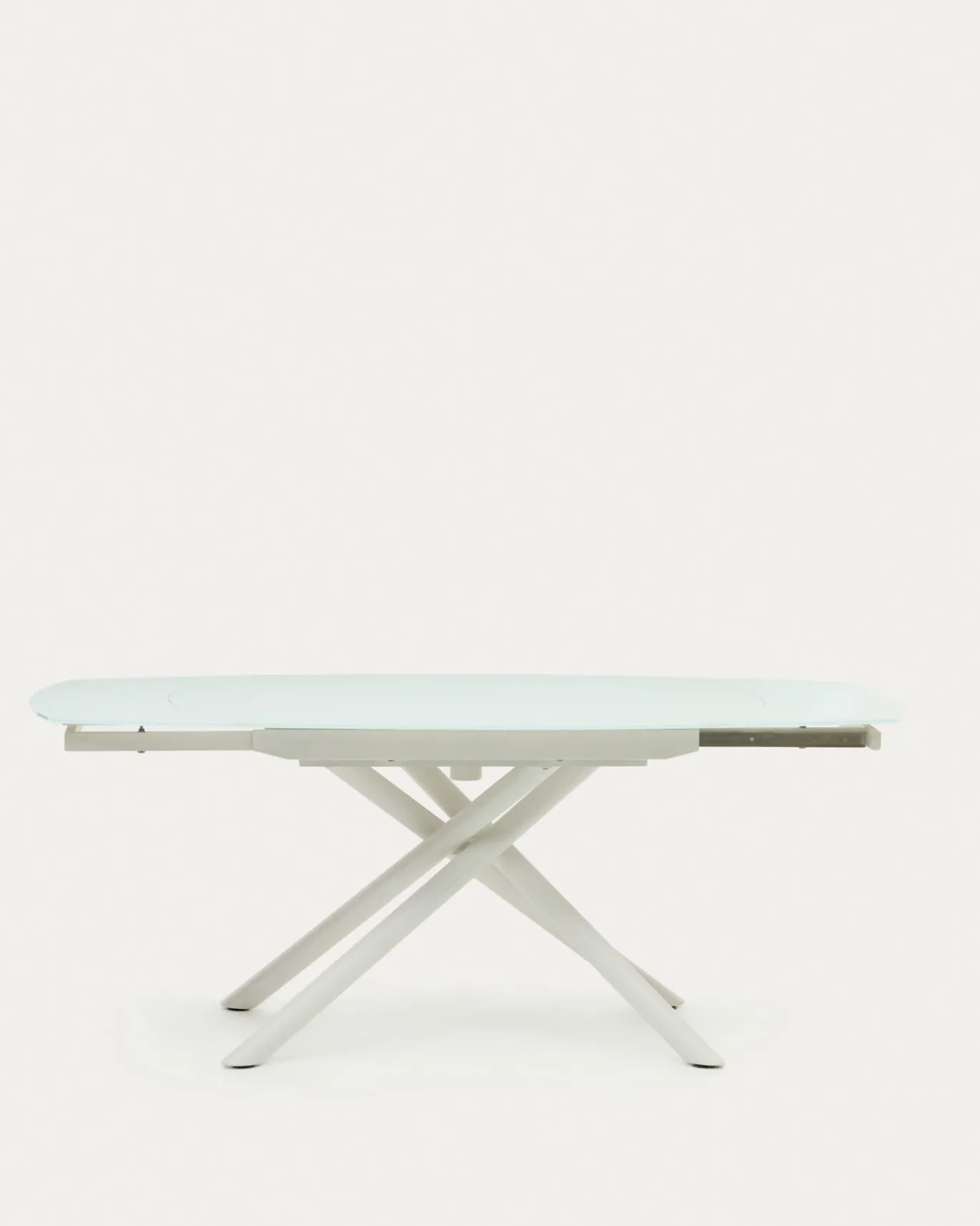 Kave Home Eetkamertafel Vashti Uitschuifbaar Glas Wit 130-190cm