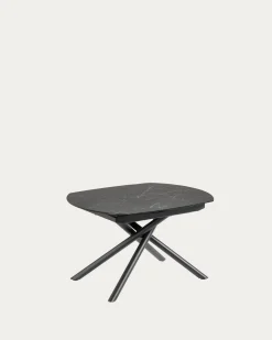 Kave Home Eetkamertafel Vashti Uitschuifbaar Porselein Zwart 130-190cm