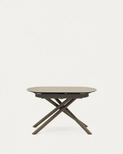 Kave Home Eetkamertafel Vashti Uitschuifbaar Porselein Bruin 130-190cm
