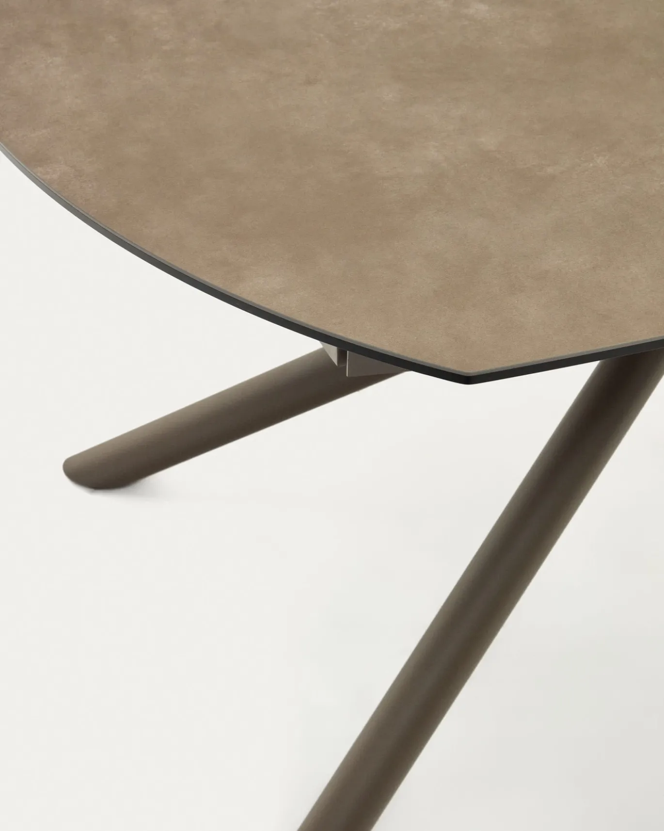 Kave Home Eetkamertafel Vashti Uitschuifbaar Porselein Bruin 130-190cm