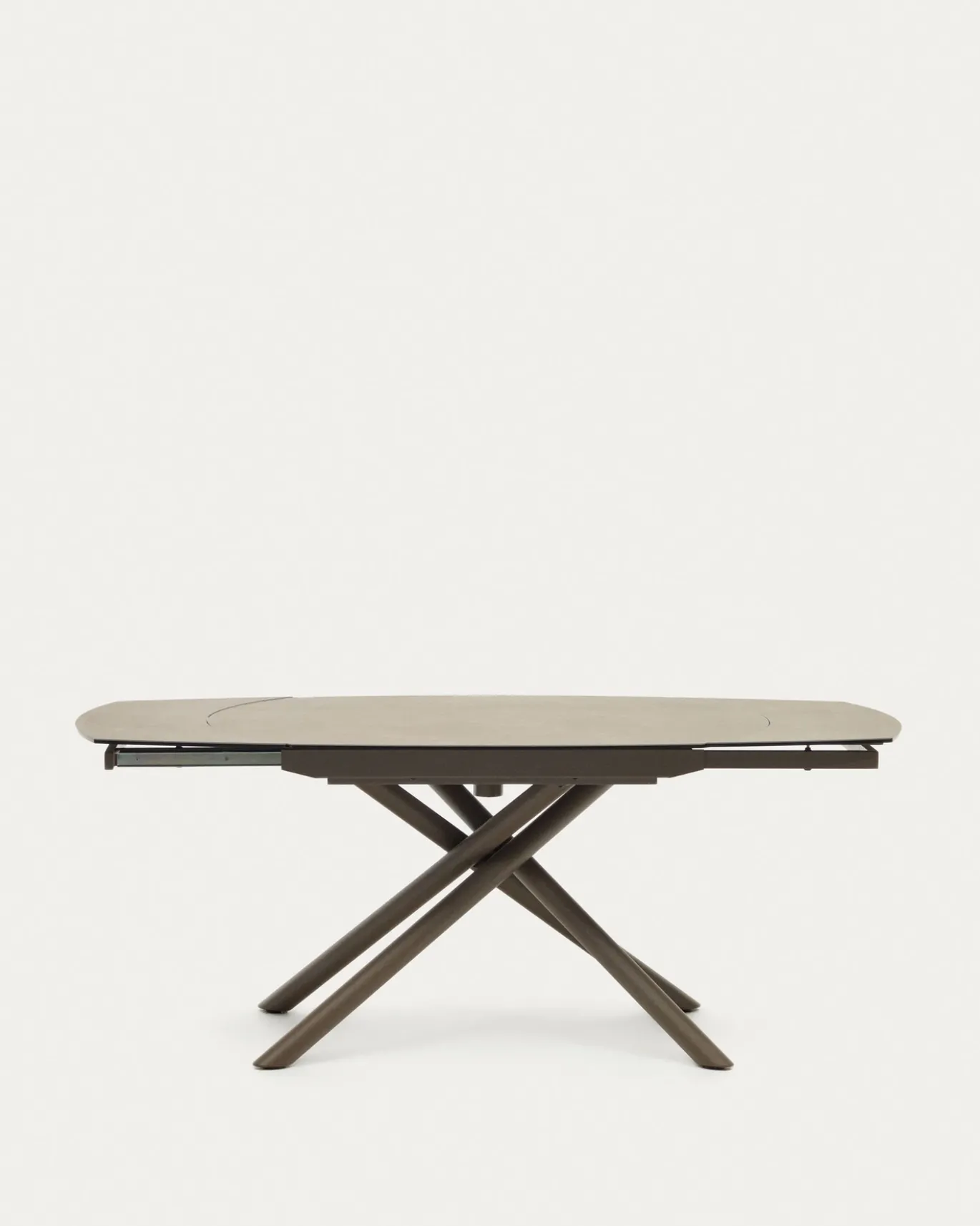 Kave Home Eetkamertafel Vashti Uitschuifbaar Porselein Bruin 130-190cm