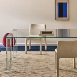 Kave Home Eettafel Adularia Glas Transparant 200cm