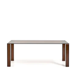 Kave Home Eettafel Adularia Glas Bruin 200cm