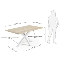 Kave Home Eettafel Argo Eikenfineer Whitewash/Wit 160cm