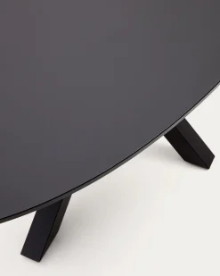 Kave Home Eettafel Argo Ovaal Glas Zwart 200cm