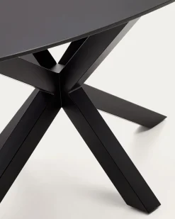 Kave Home Eettafel Argo Ovaal Glas Zwart 200cm