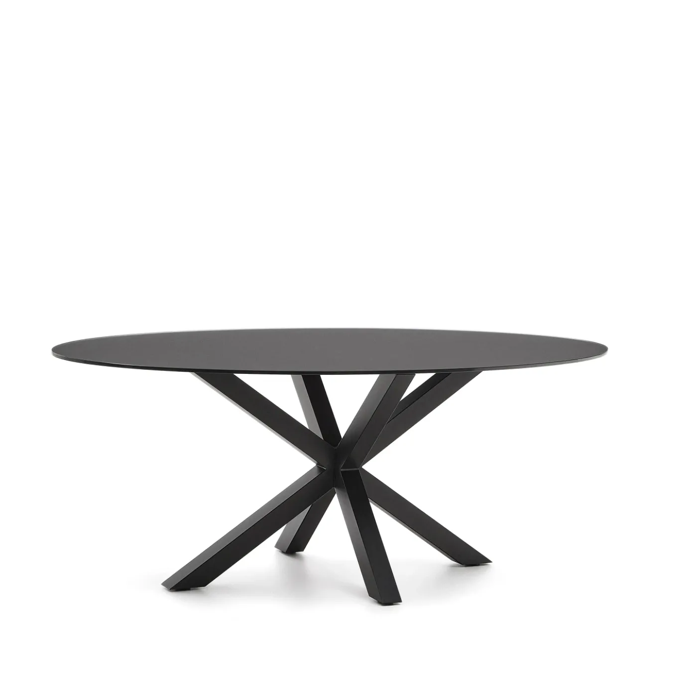 Kave Home Eettafel Argo Ovaal Glas Zwart 200cm