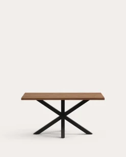 Kave Home Eettafel Argo Verouderd Eikenhout Zwart 160cm