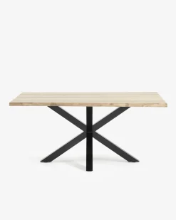 Kave Home Eettafel Argo Witgewassen Eikenhout Zwart 160cm