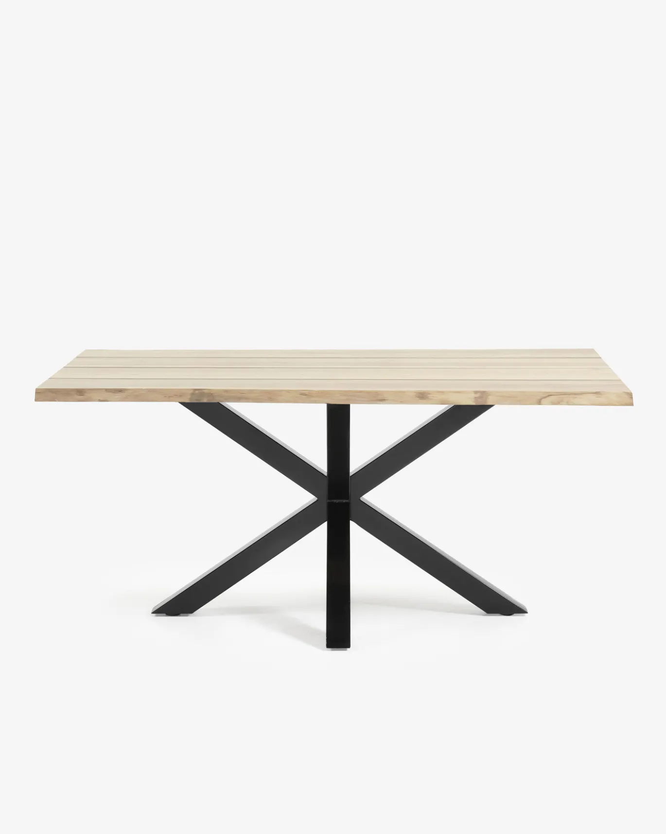 Kave Home Eettafel Argo Witgewassen Eikenhout Zwart 160cm