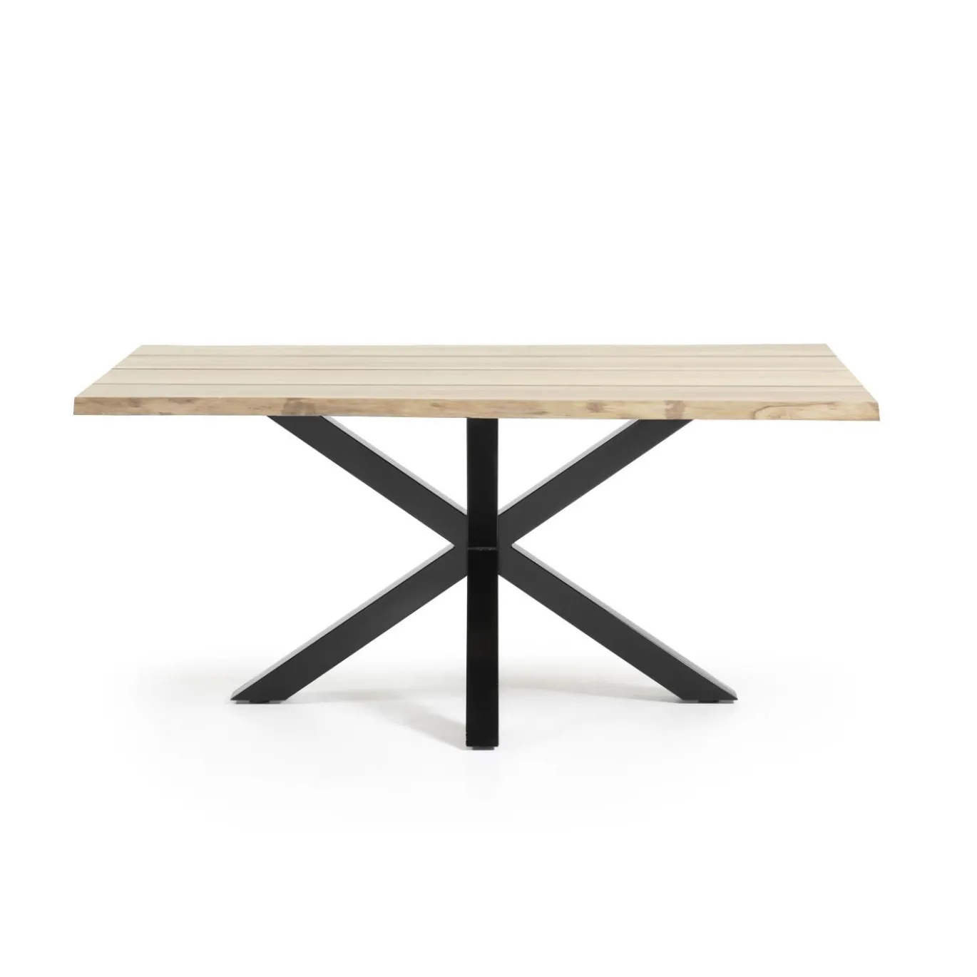 Kave Home Eettafel Argo Witgewassen Eikenhout Zwart 160cm