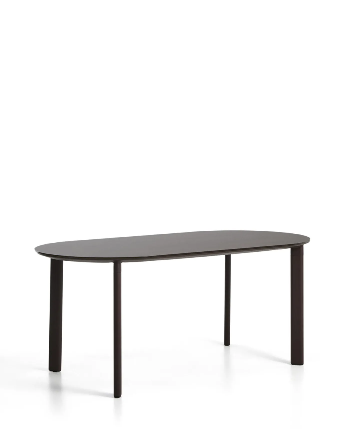 Kave Home Eettafel Erice Ovaal Aluminium Gehard Glas Bruin 180cm