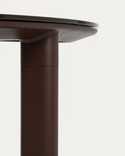 Kave Home Eettafel Erice Ovaal Aluminium Gehard Glas Bruin 180cm